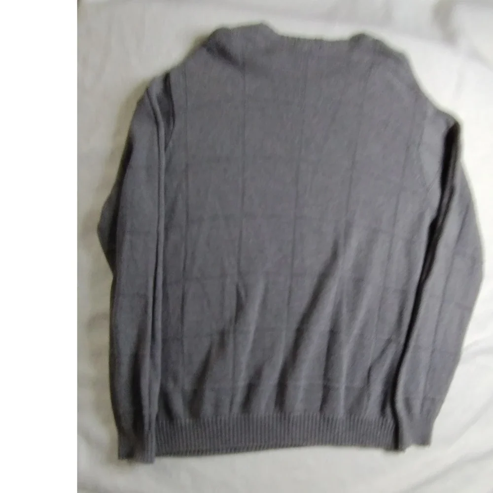 Dockers Men's Gray‎ Windowpane Knit Sweater Crewneck Pullover Classic Fit XL